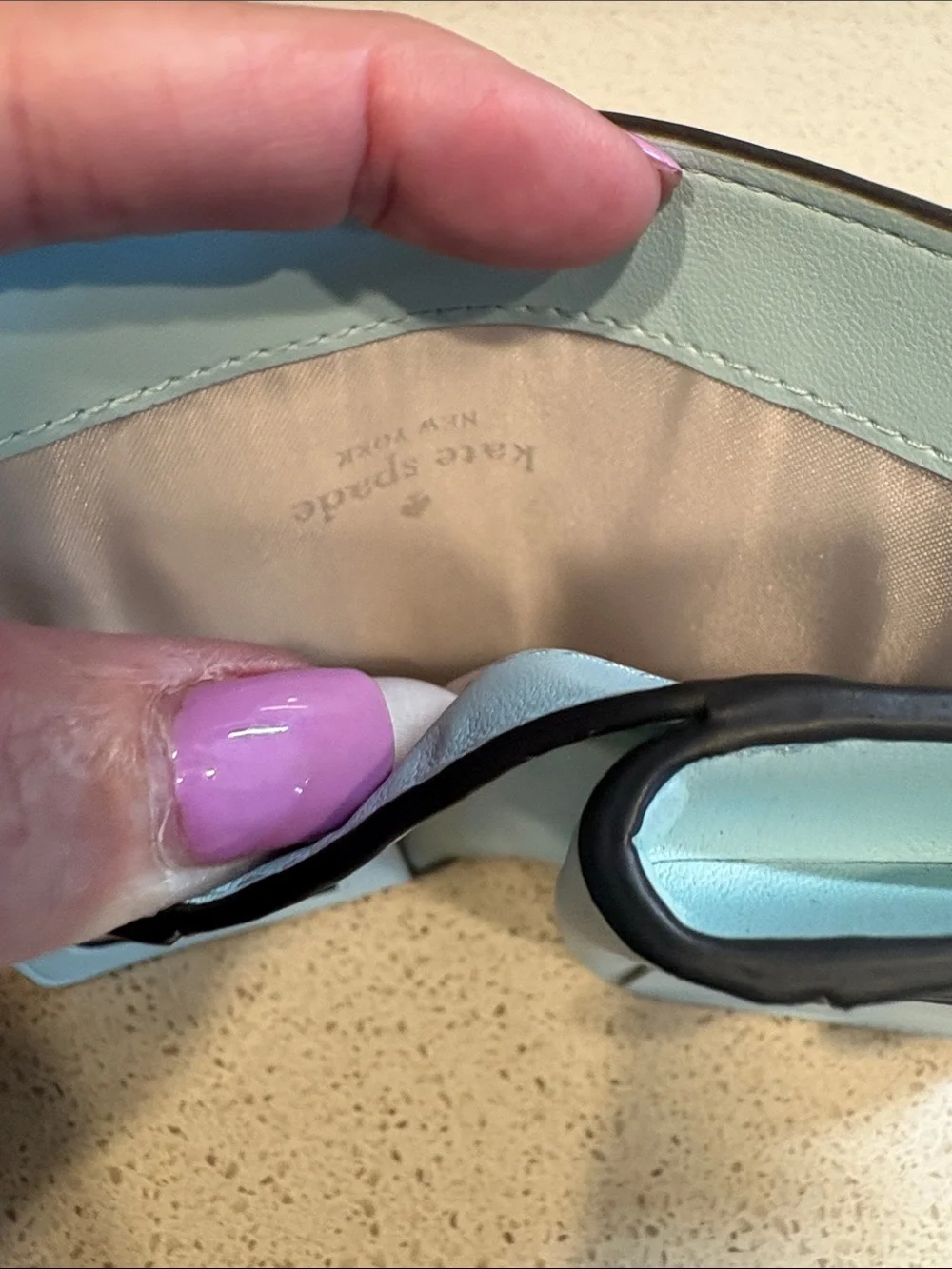 kate spade NWOT Darcy Mint Green Saffiano Leather Wallet with Gold Logo